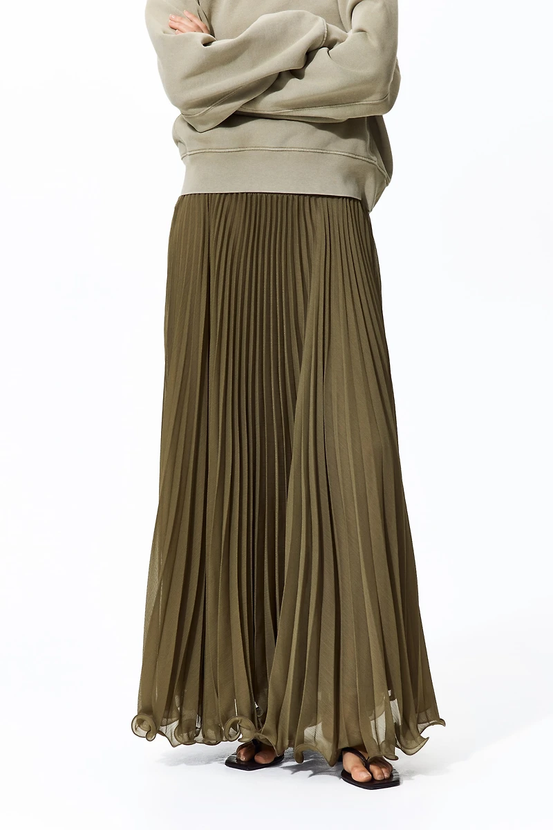Sheer Pleated Skirt