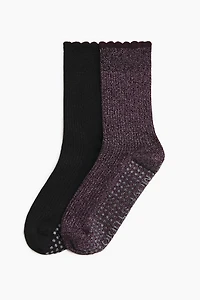 Lot de 2 paires chaussettes antidérapantes