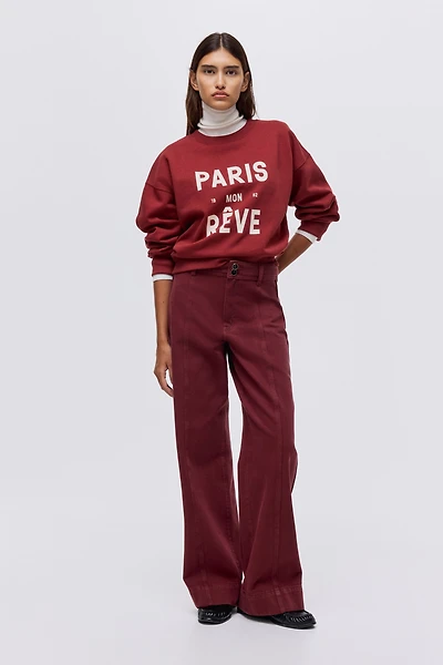 Jean large taille haute