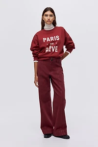 Jean large taille haute