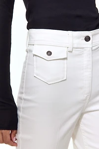 Flared ankle-length trousers