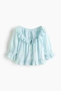 Cotton Blouse with Eyelet Embroidery