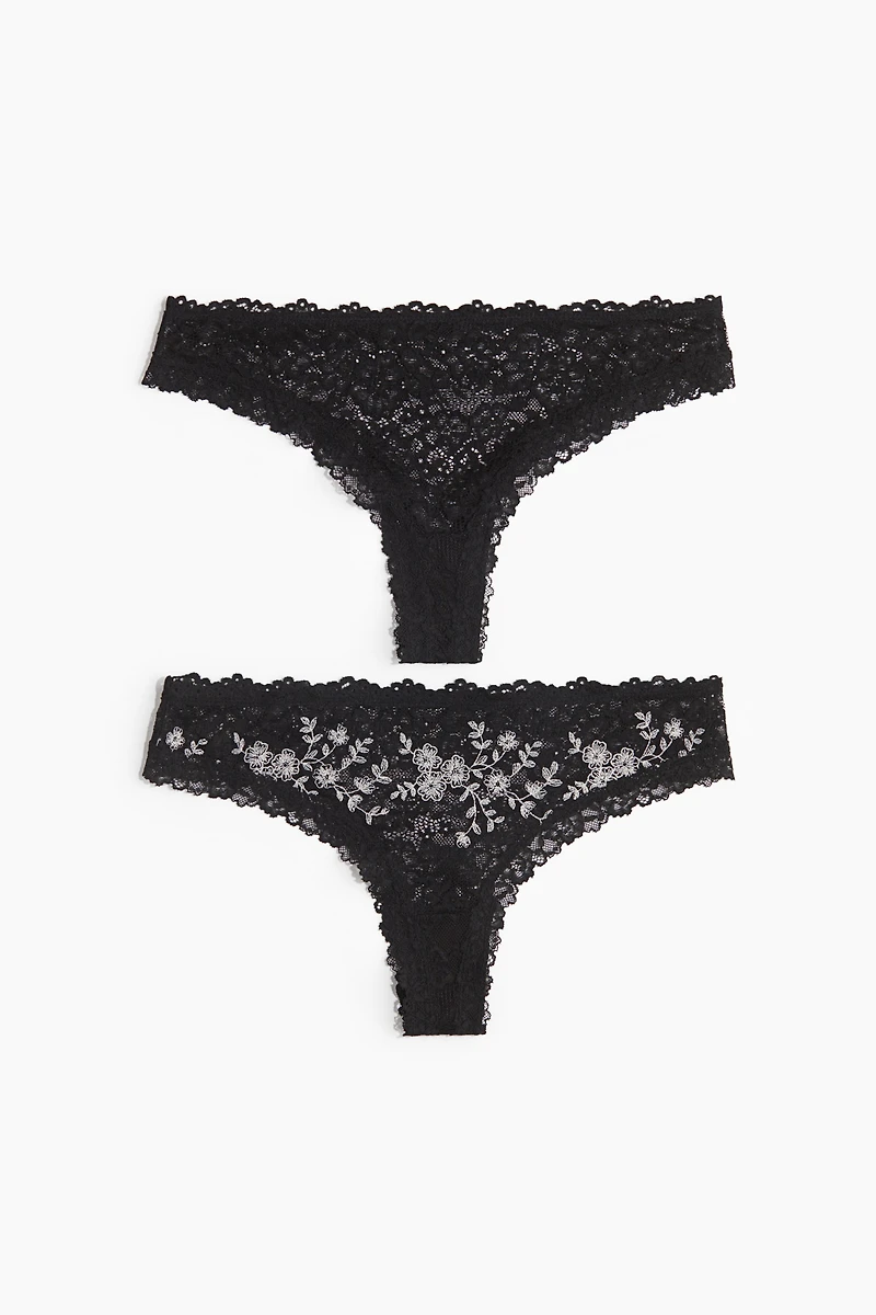 Lot de 2 culottes Brazilian en dentelle