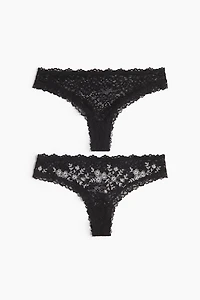 Lot de 2 culottes Brazilian en dentelle