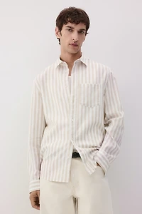 Regular-Fit Linen-Blend Shirt