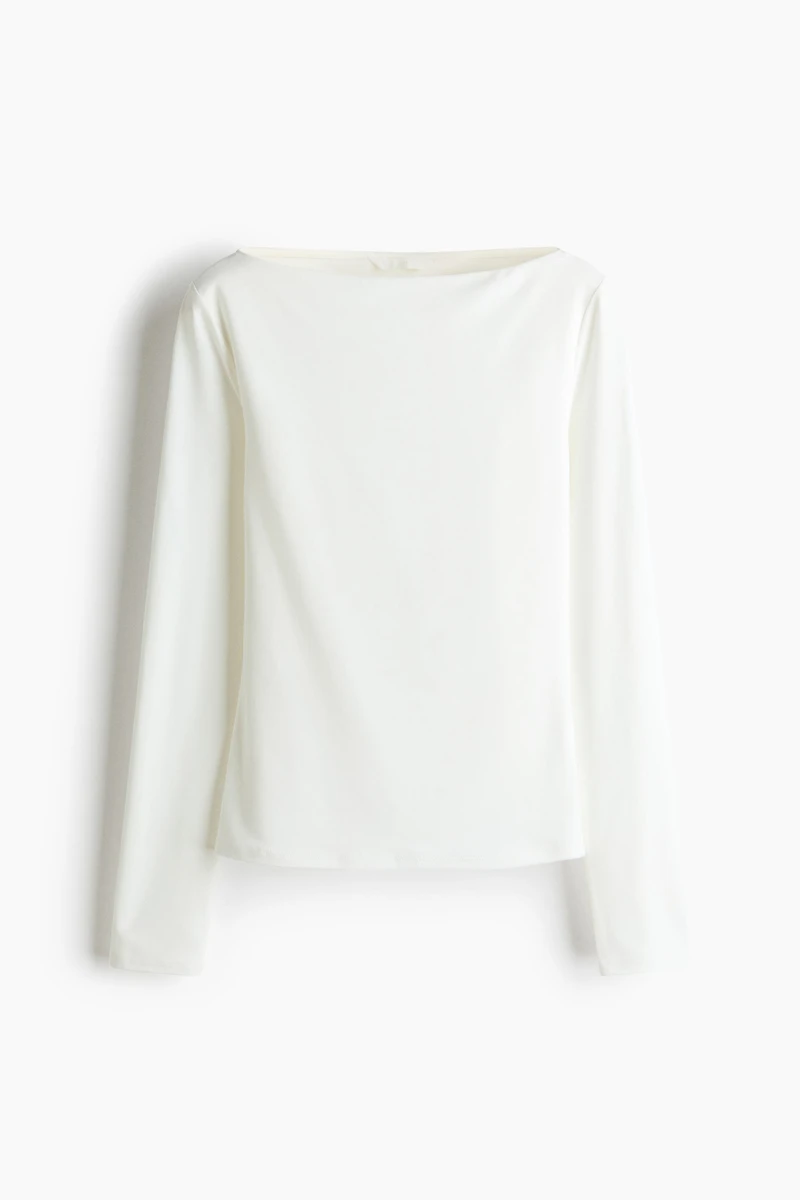 Fitted Boat-Neck Top