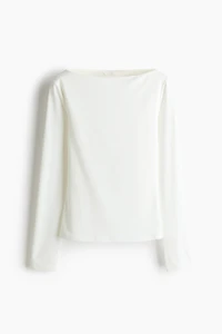 Fitted Boat-Neck Top