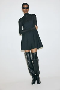 Gathered Square-Neck Dress