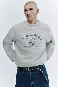 Relaxed-Fit Embroidered-Motif Sweatshirt