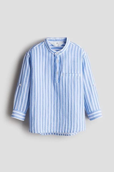 Cotton Muslin Henley Shirt