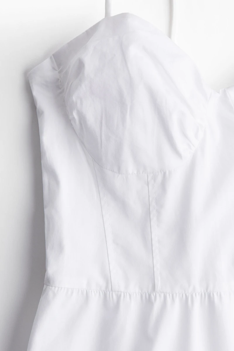 Poplin Dress with Tie-Top Shoulder Straps