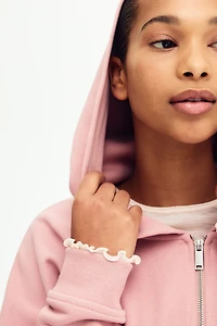 Drawstring zip-through hoodie