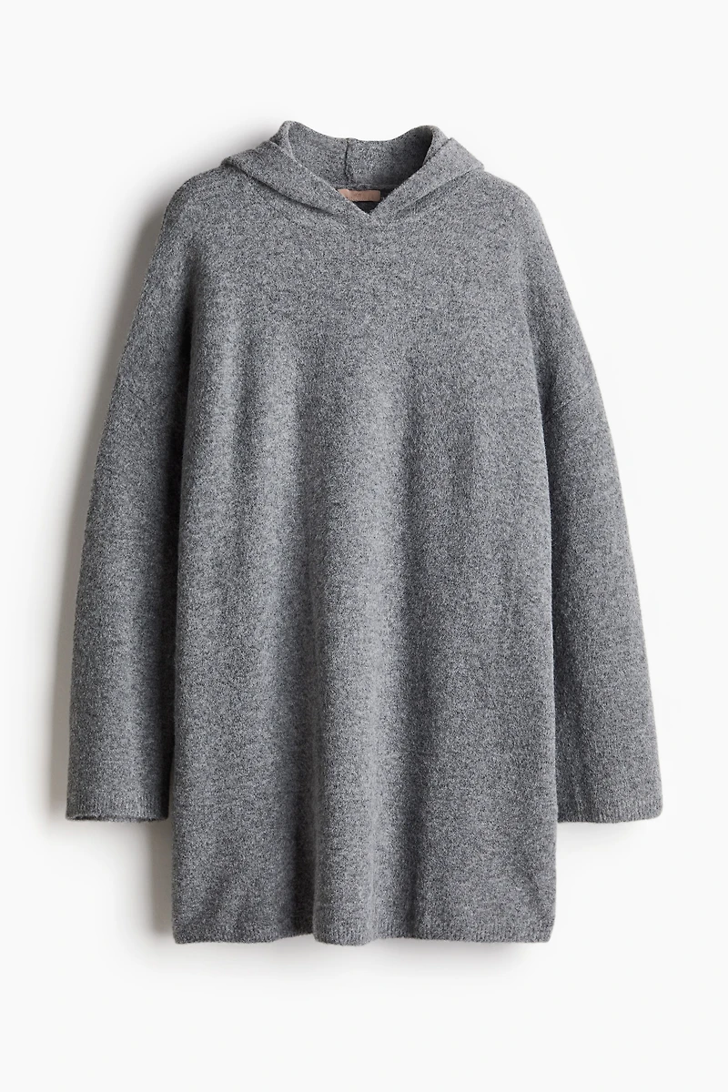 Hooded Fine-Knit Dress