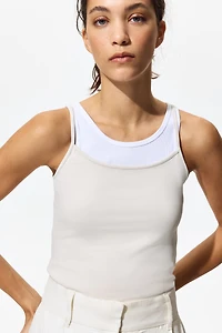 Haut en microfibre avec bretelles fines