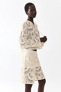 Crochet-Look Bermuda Shorts