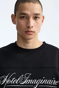 Oversized Printed Mesh T-Shirt