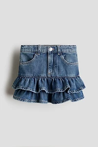 Denim Ruffle Skirt