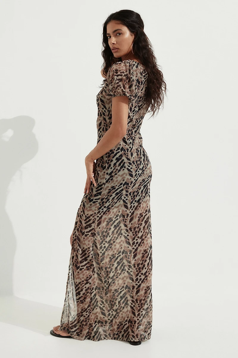 Printed Mesh Dress