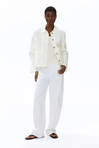 Twill Jacket with Eyelet Embroidery