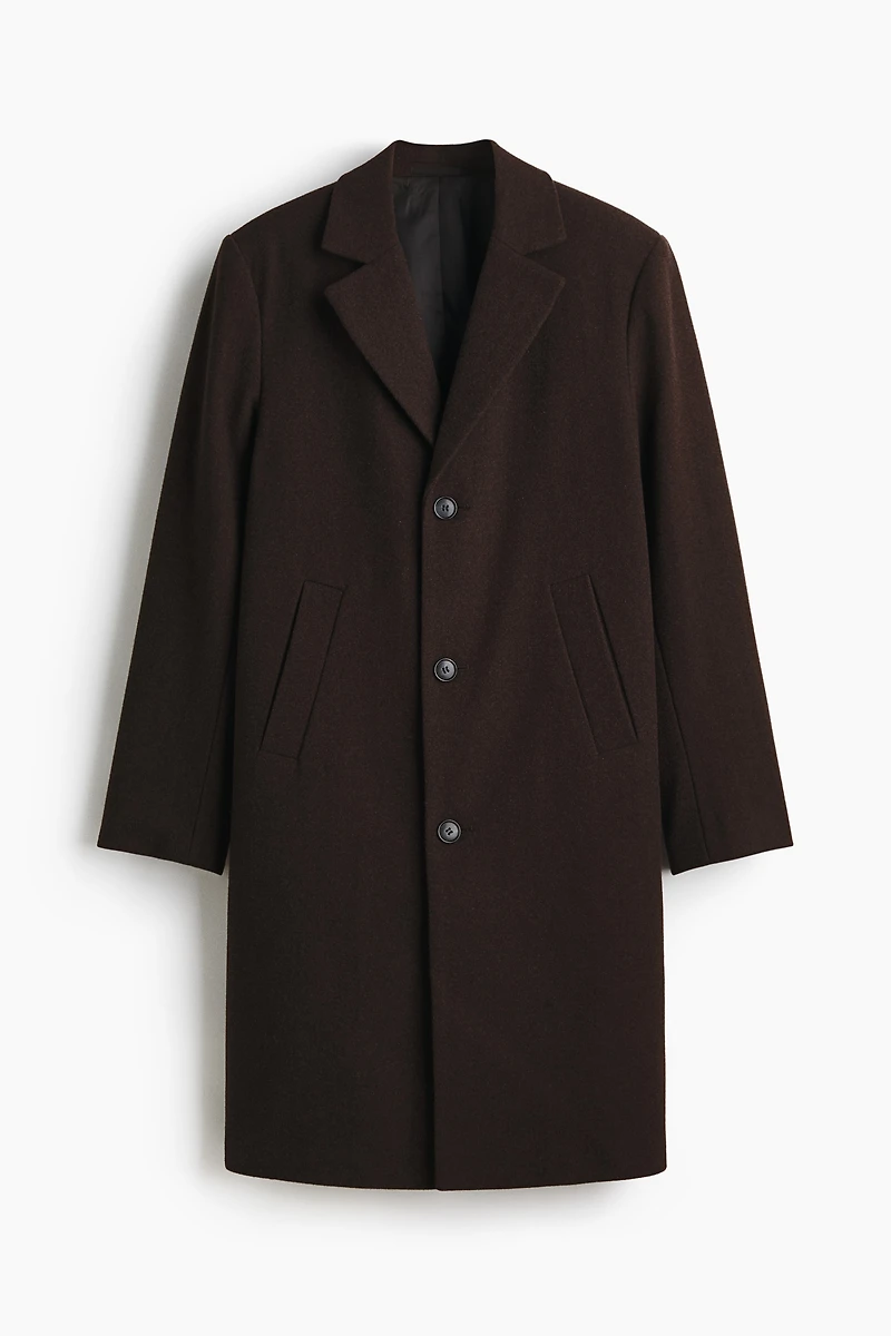 Single-Breasted Wool-Blend Coat