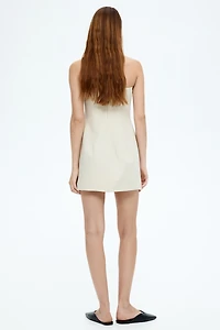 Linen-Blend Bandeau Dress
