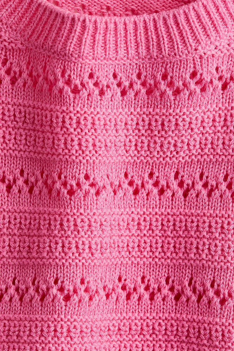 Pointelle-Knit Cotton Sweater