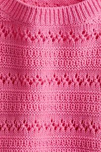 Pointelle-Knit Cotton Sweater