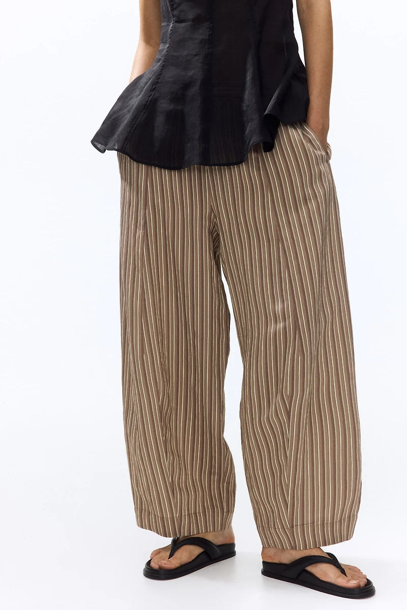 Modal-Blend Barrel-Leg Pants