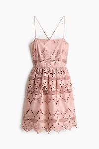 Eyelet-Embroidered Strappy Dress