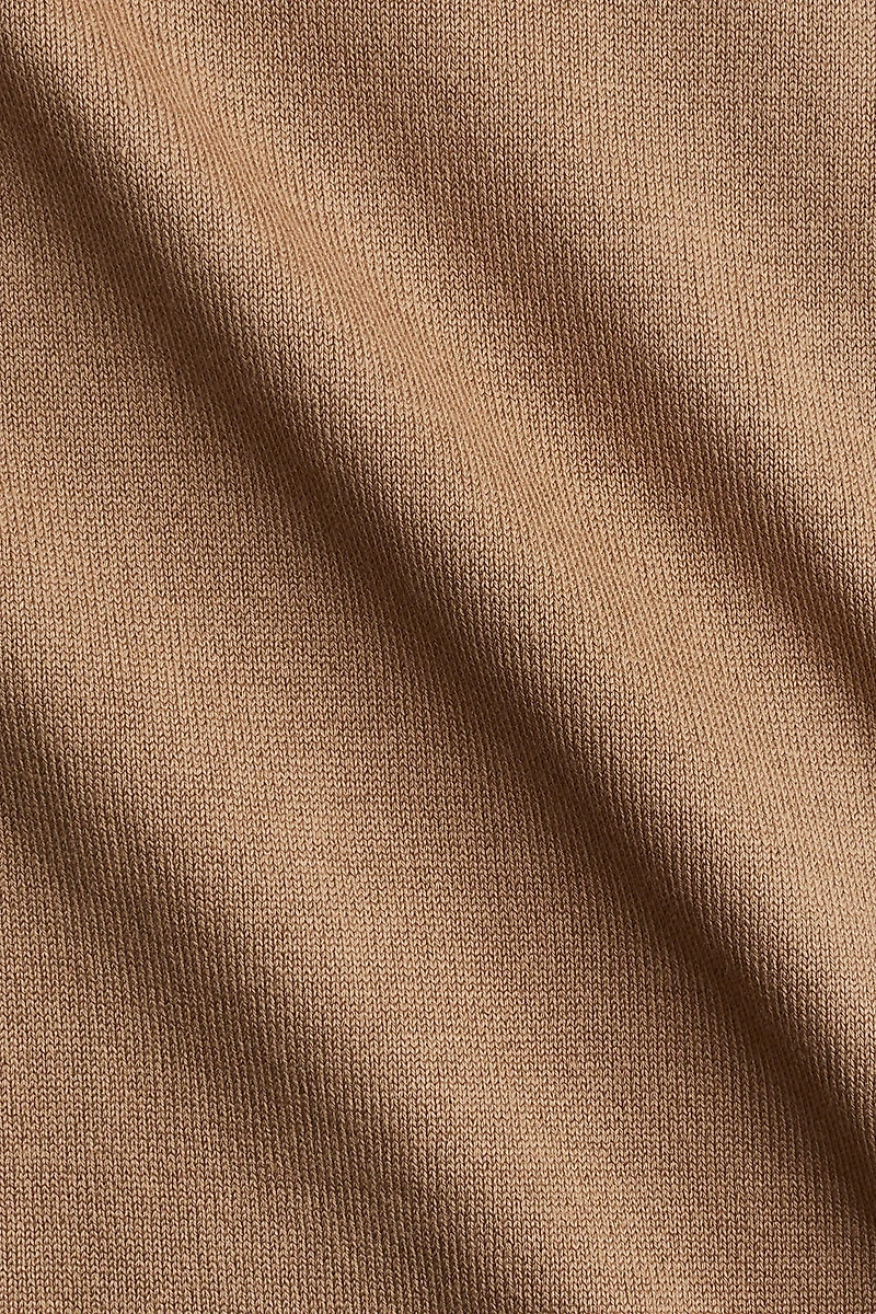 Fine-knit polo-neck top