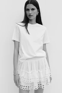 Tiered Eyelet Embroidery Skirt