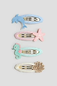 4-Pack Appliquéd Hair Clips