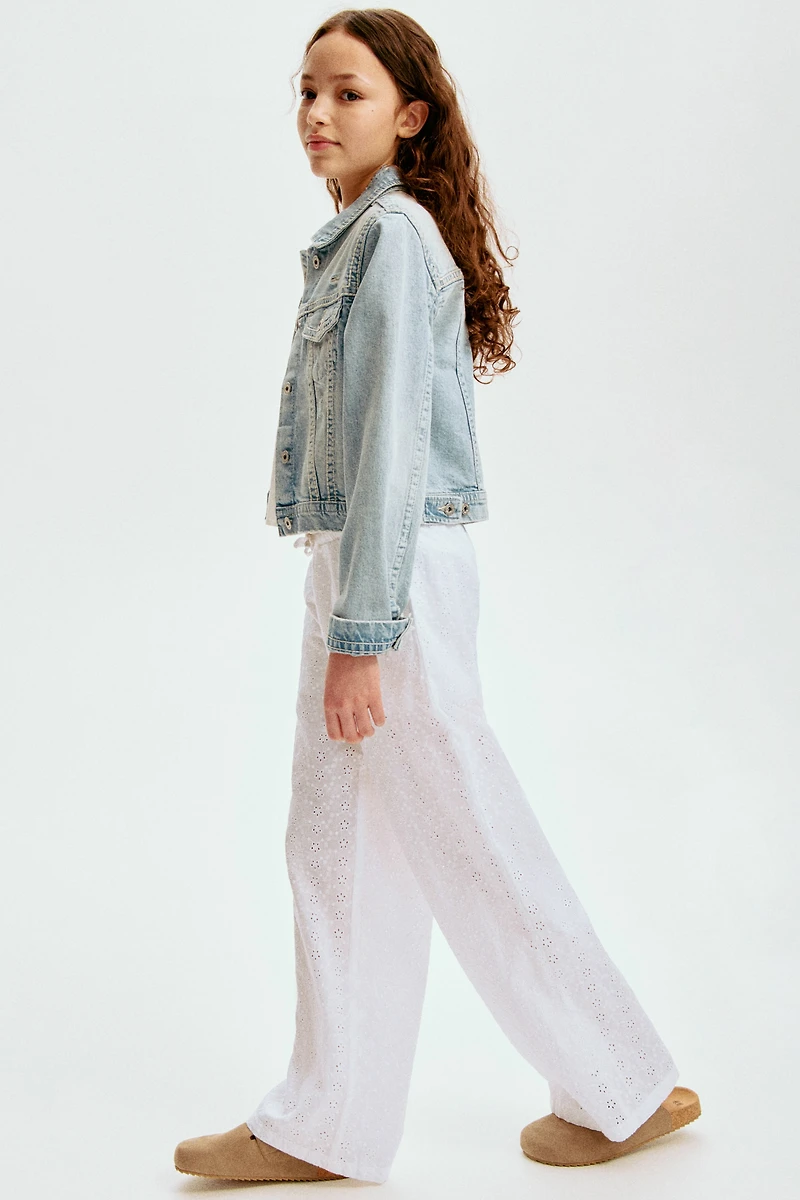 Eyelet-Embroidered Pants