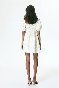 Robe en popeline avec manches bouffantes