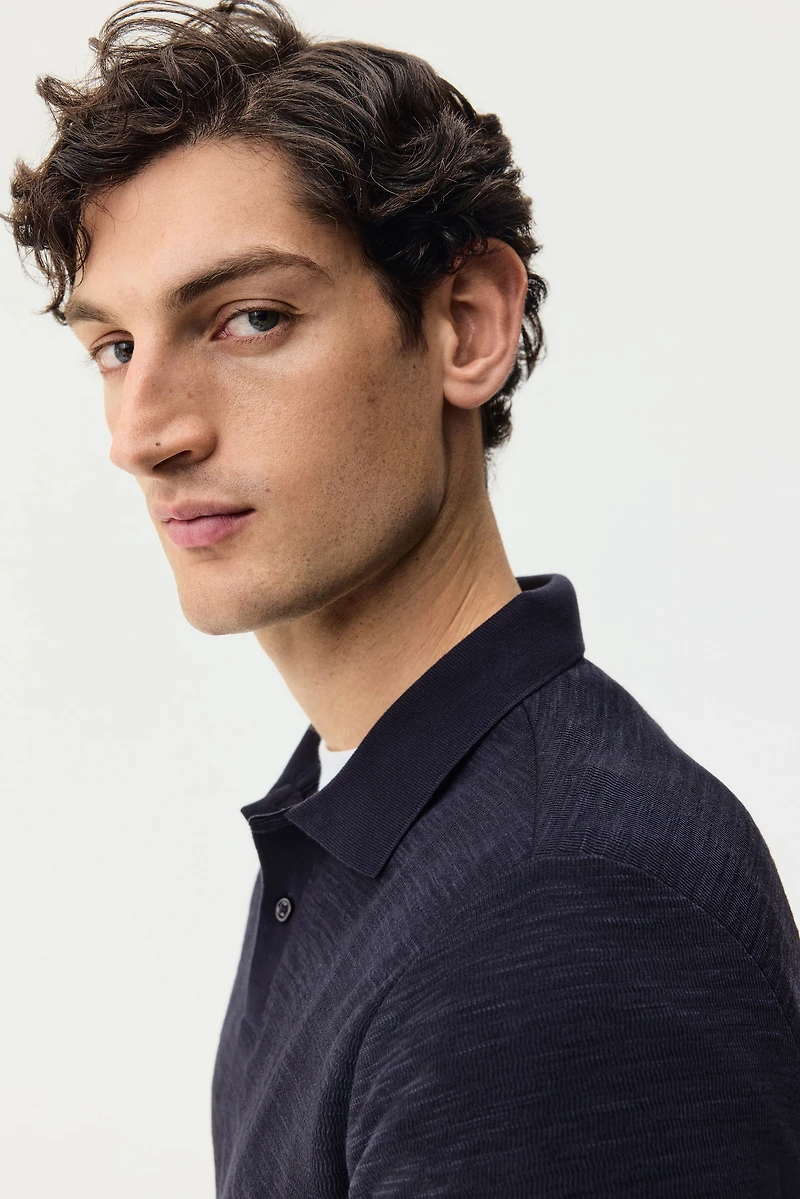 Polo près du corps en tricot jacquard