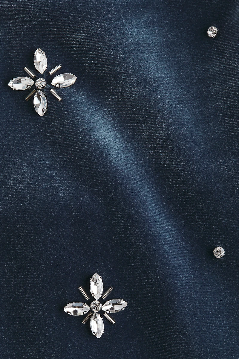 Embellished velour dress