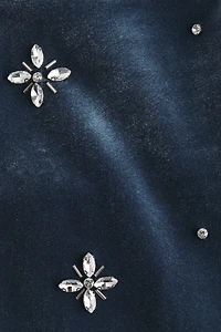 Embellished velour dress