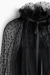 Dress with Mesh Cape