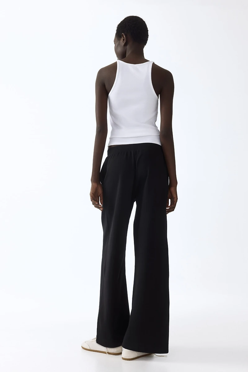 Wide-Leg Interlock Joggers