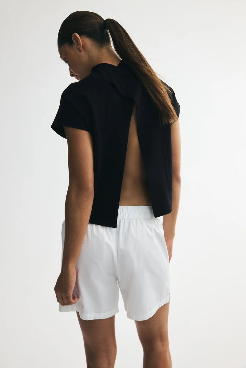 Fine-Knit Mock Turtleneck Top