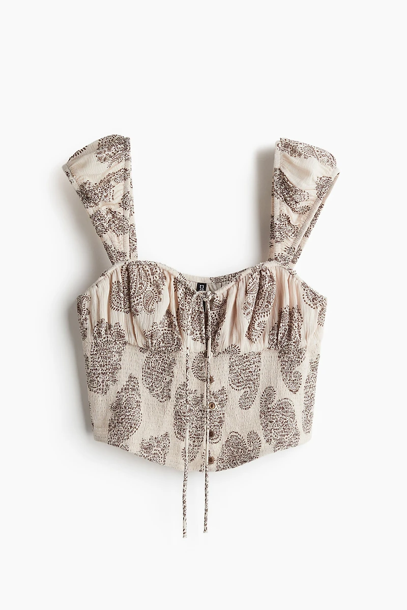 Gathered Corset-Style Top