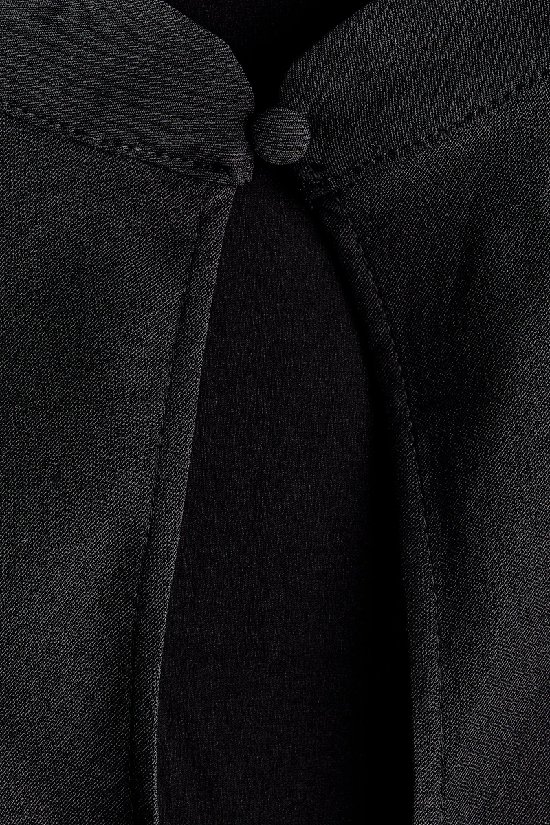 Viscose-Blend Top with Keyhole Detail