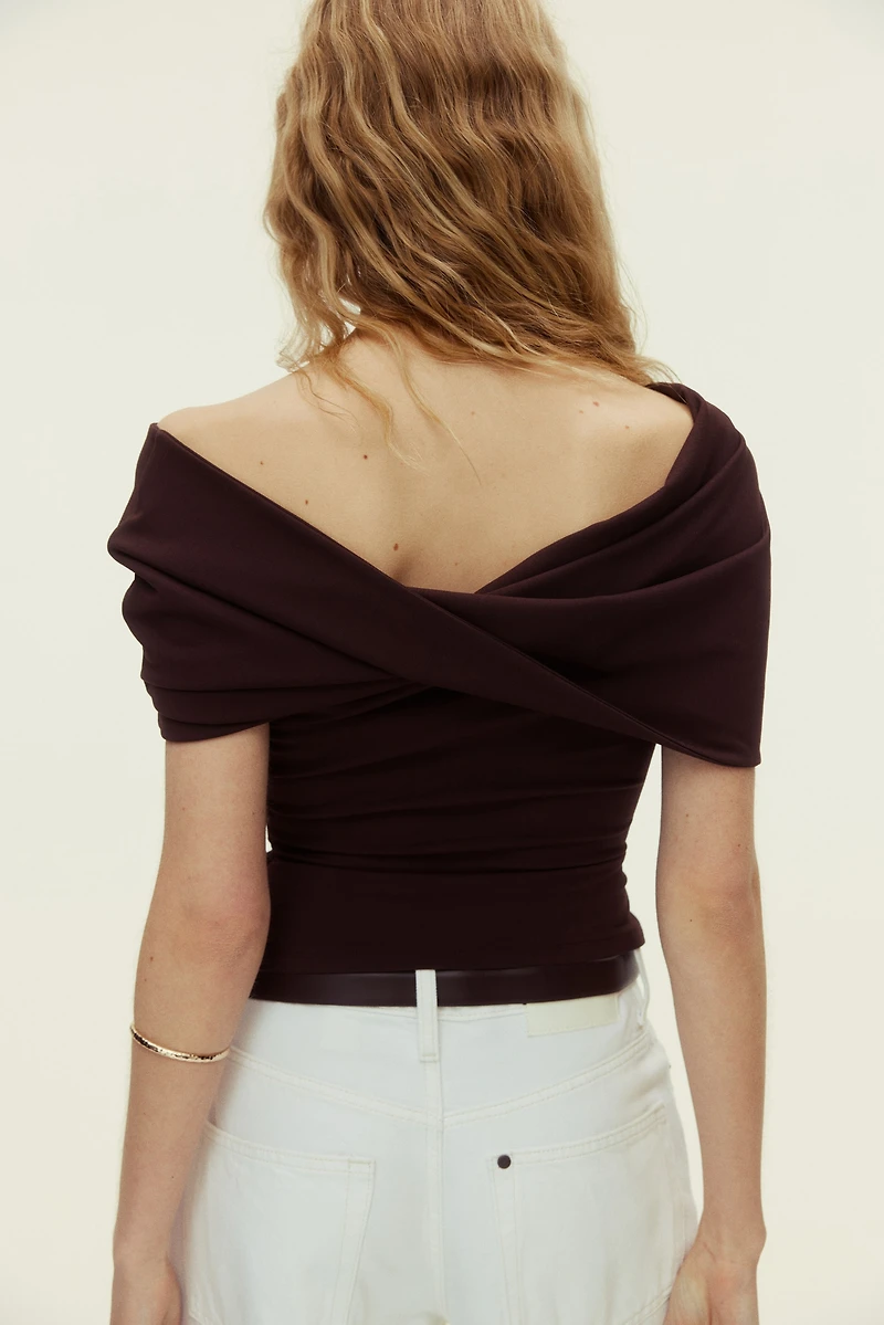 Twist-Detail Off-the-Shoulder Top
