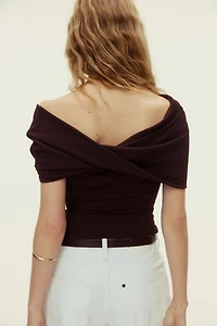 Twist-Detail Off-the-Shoulder Top