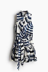 Robe chemisier avec ceinture à nouer