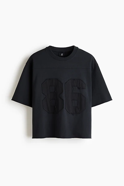 Oversized Motif-Detail Cotton T-Shirt