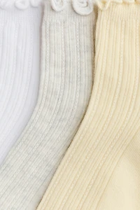 3-pack rib-knit ankle socks