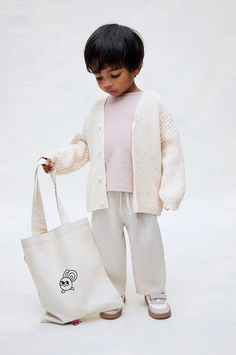 Print-Motif Cotton Tote Bag