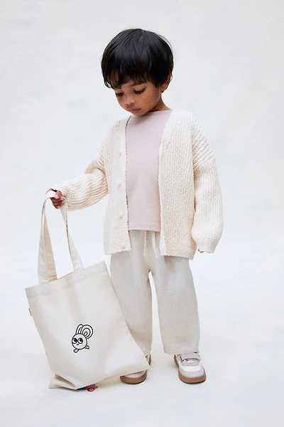 Print-Motif Cotton Tote Bag