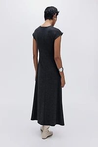 Cap-Sleeved Jersey Dress